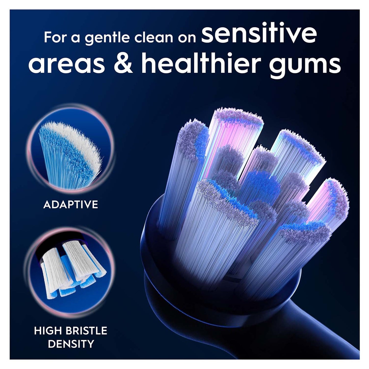 Toothbrush Heads, Gentle Care, Black, 4-Pack