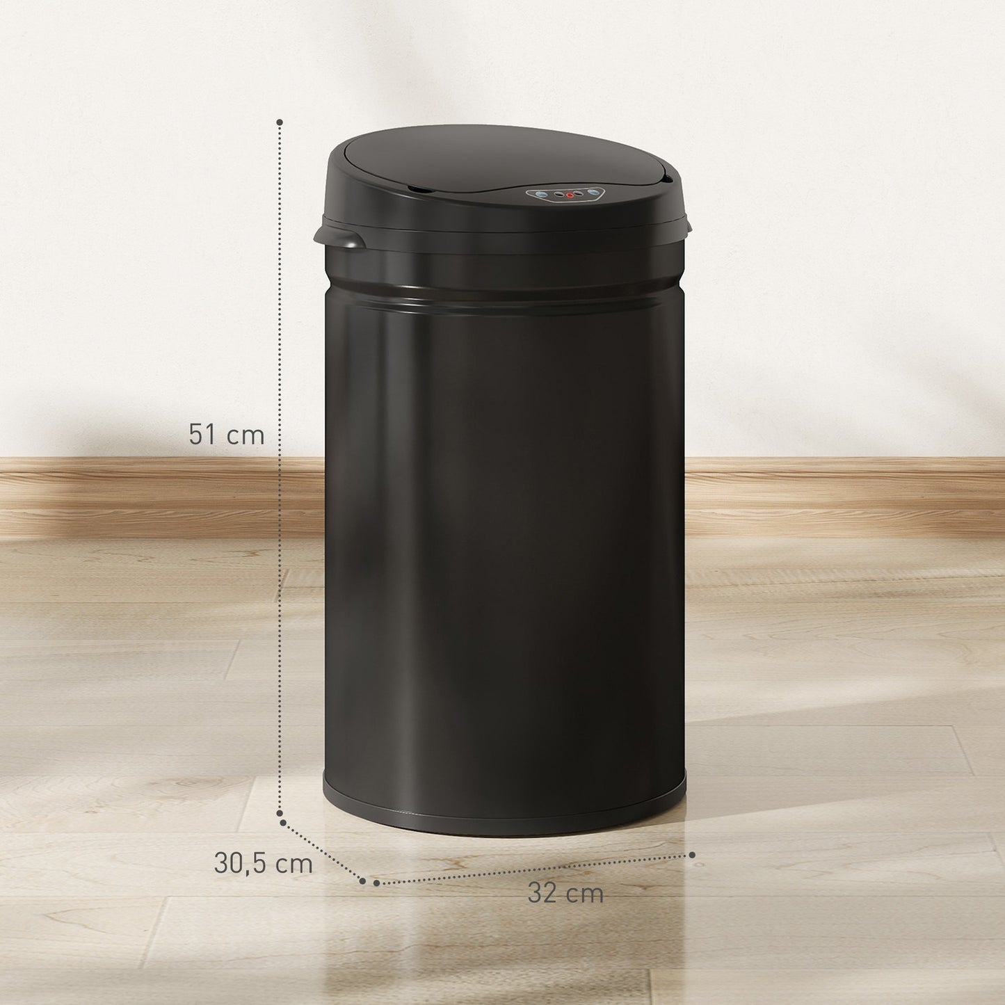 Touchless 30L Stainless Steel Sensor Bin, Soft-Close