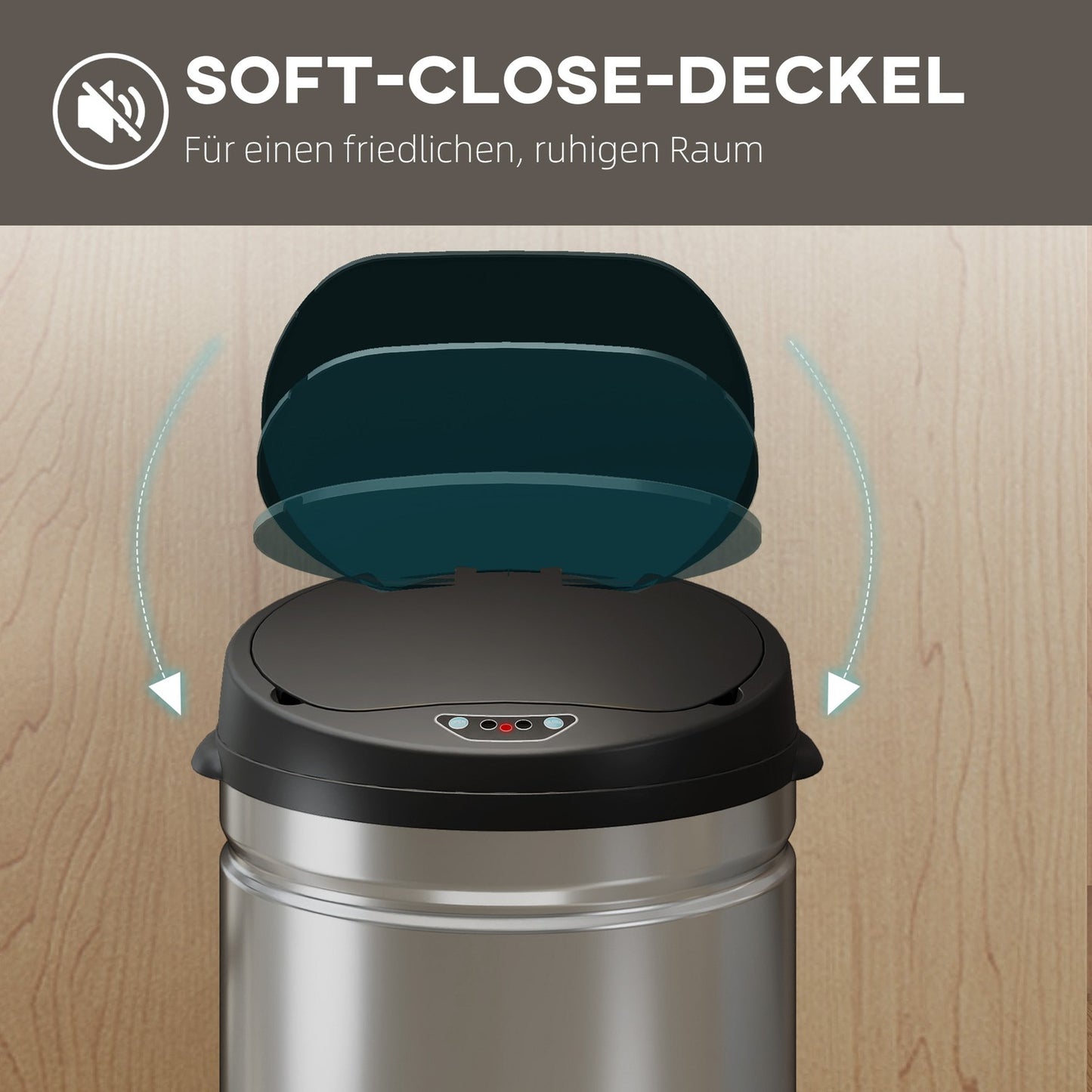 Touchless 42L Stainless Steel Sensor Trash Can