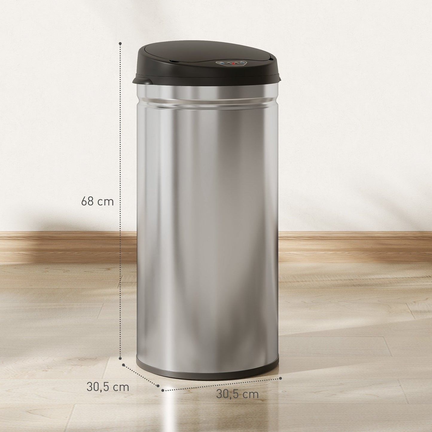 Touchless 42L Stainless Steel Sensor Trash Can
