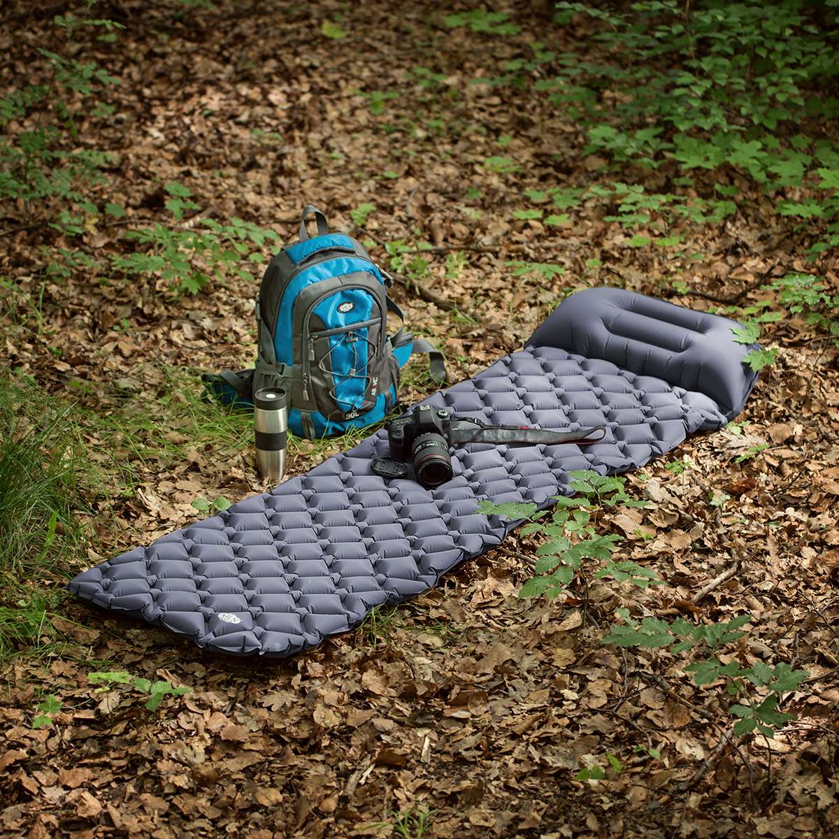 Tourist Mat with Pump, Grey – Compact and Portable