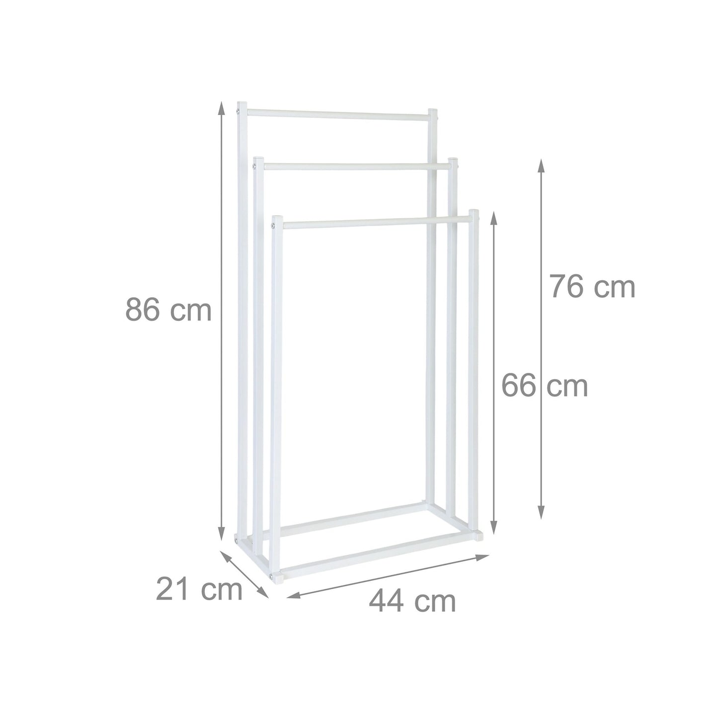 Towel Rack, 3 Rods – Metal and Bamboo Freestanding