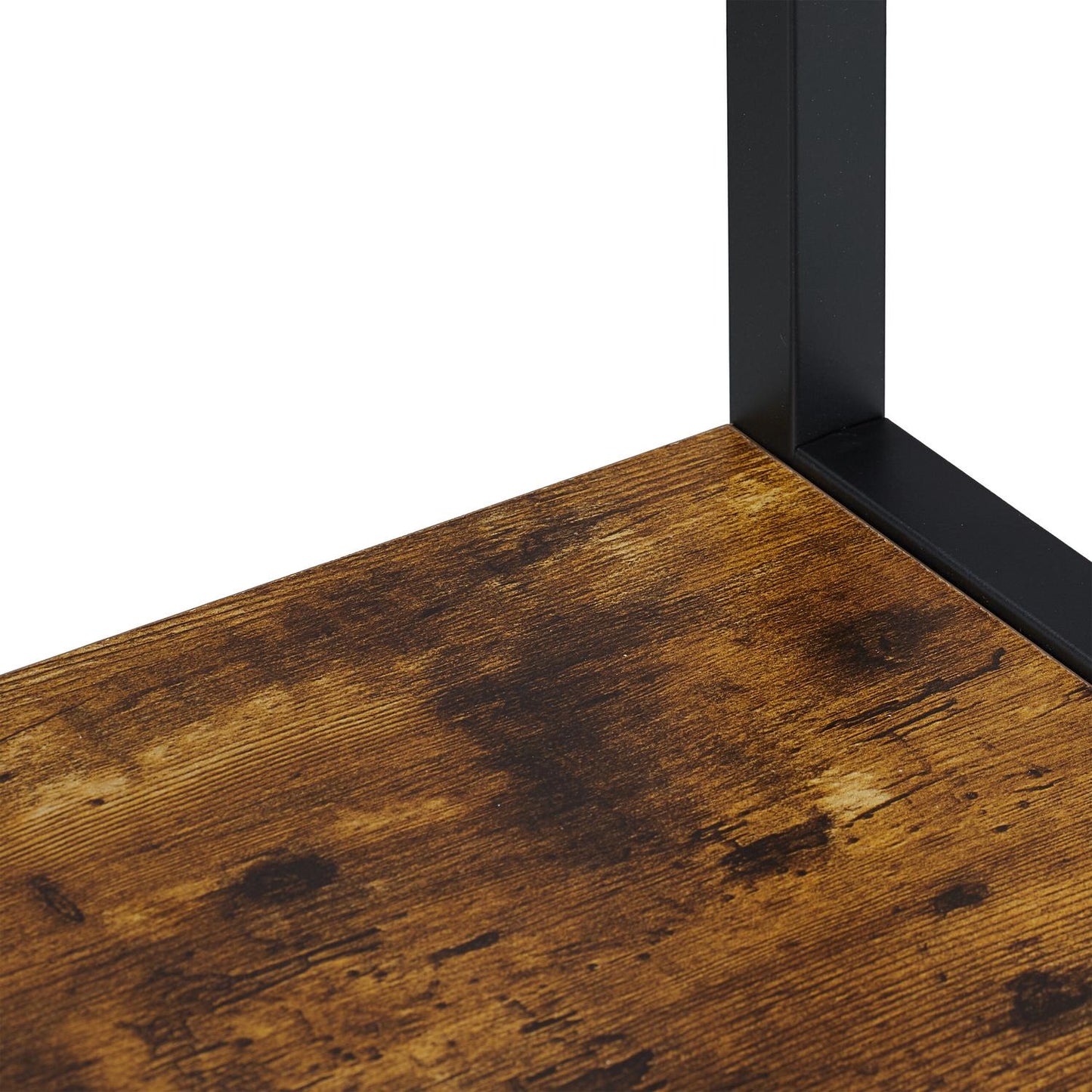 Towel Rack with 3 Bars and Wood-Effect Shelf