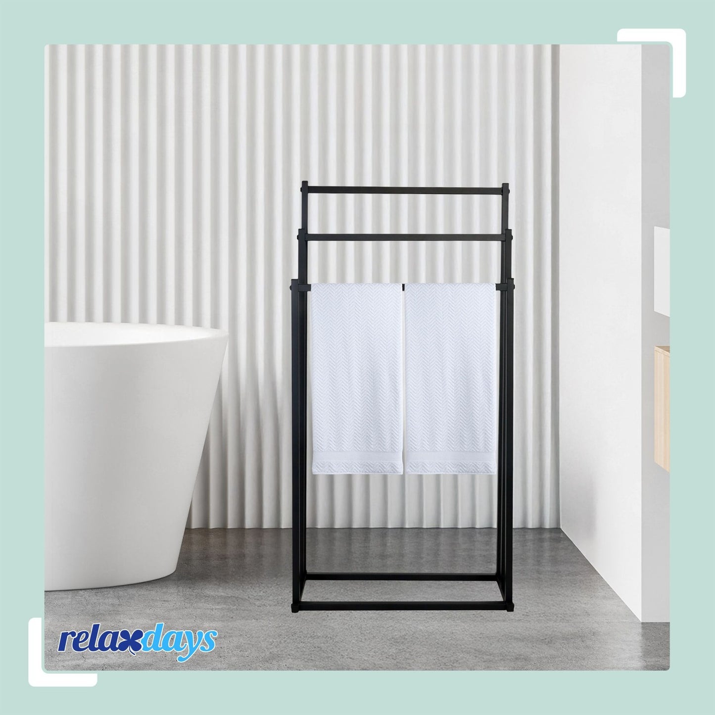 Towel Rack with 3 Metal Rods – Freestanding Design