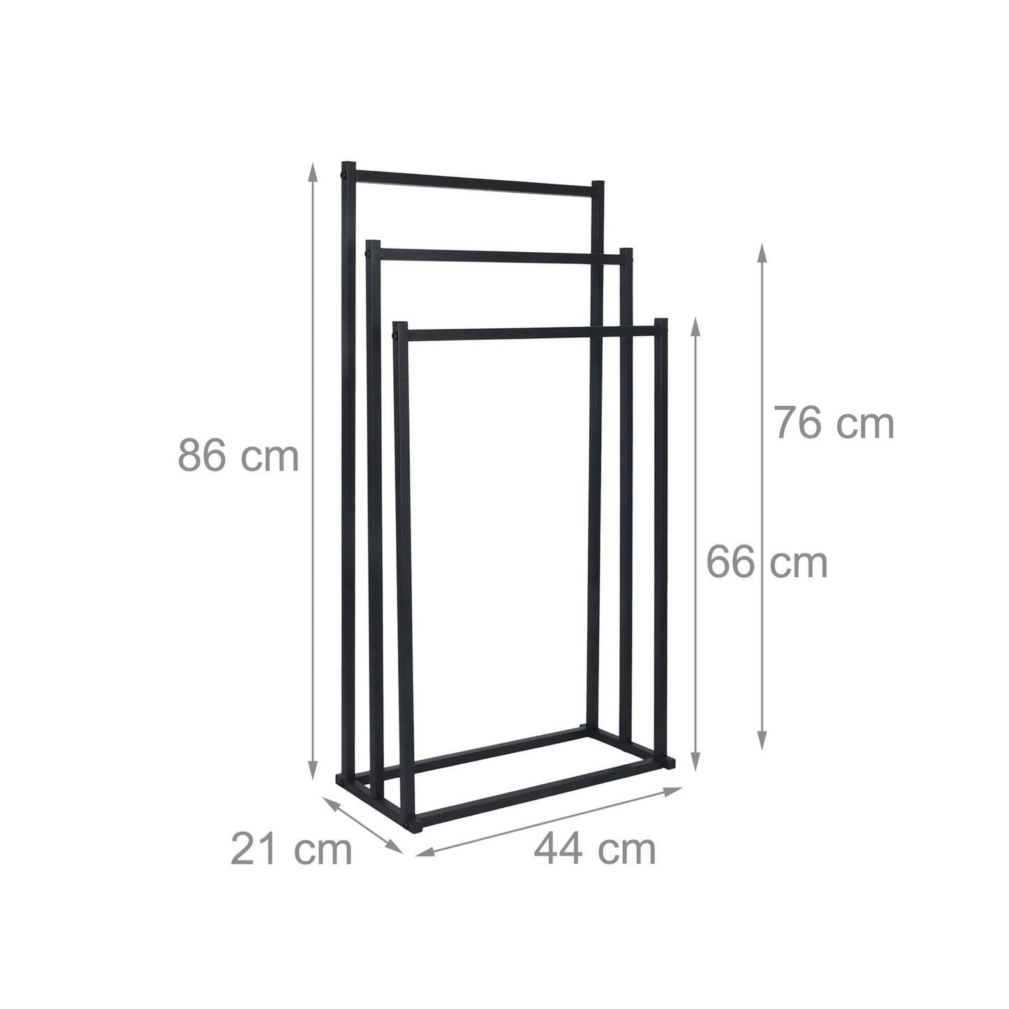 Towel Rack with 3 Metal Rods – Freestanding Design