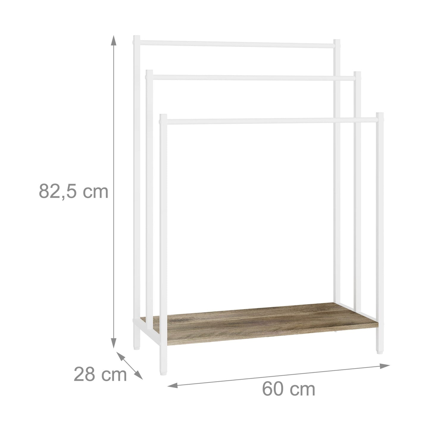 Towel Rack with Shelf – Freestanding, Metal Frame
