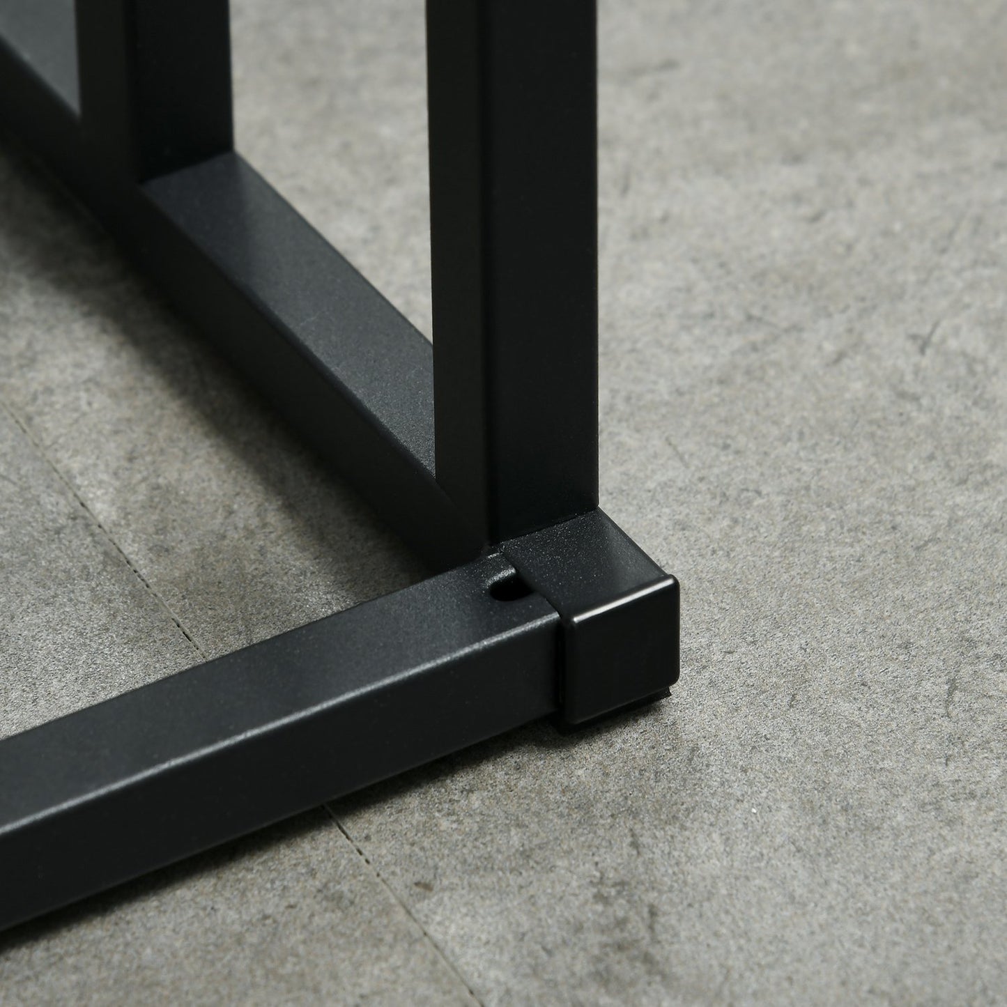 Black 3-bar towel rack - steel and bamboo holder