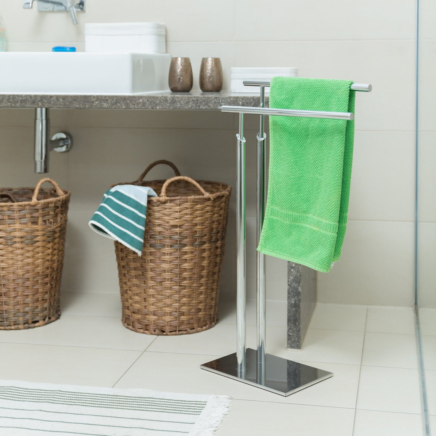 Towel bar standing 2 arms PAGNONI