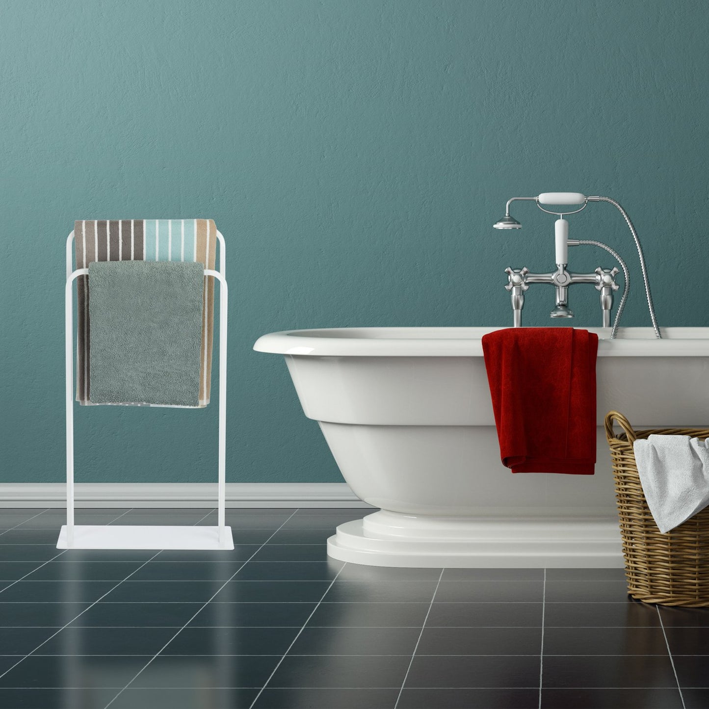 Towel hanger White 2 Bars