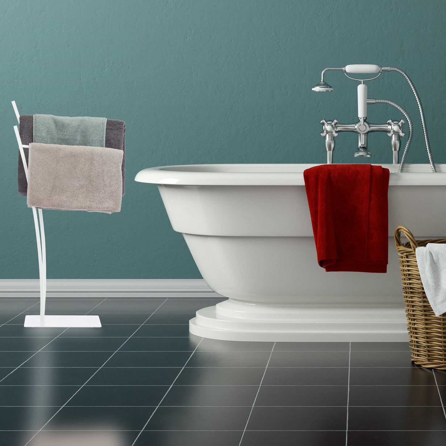 Towel hanger White Two-armed