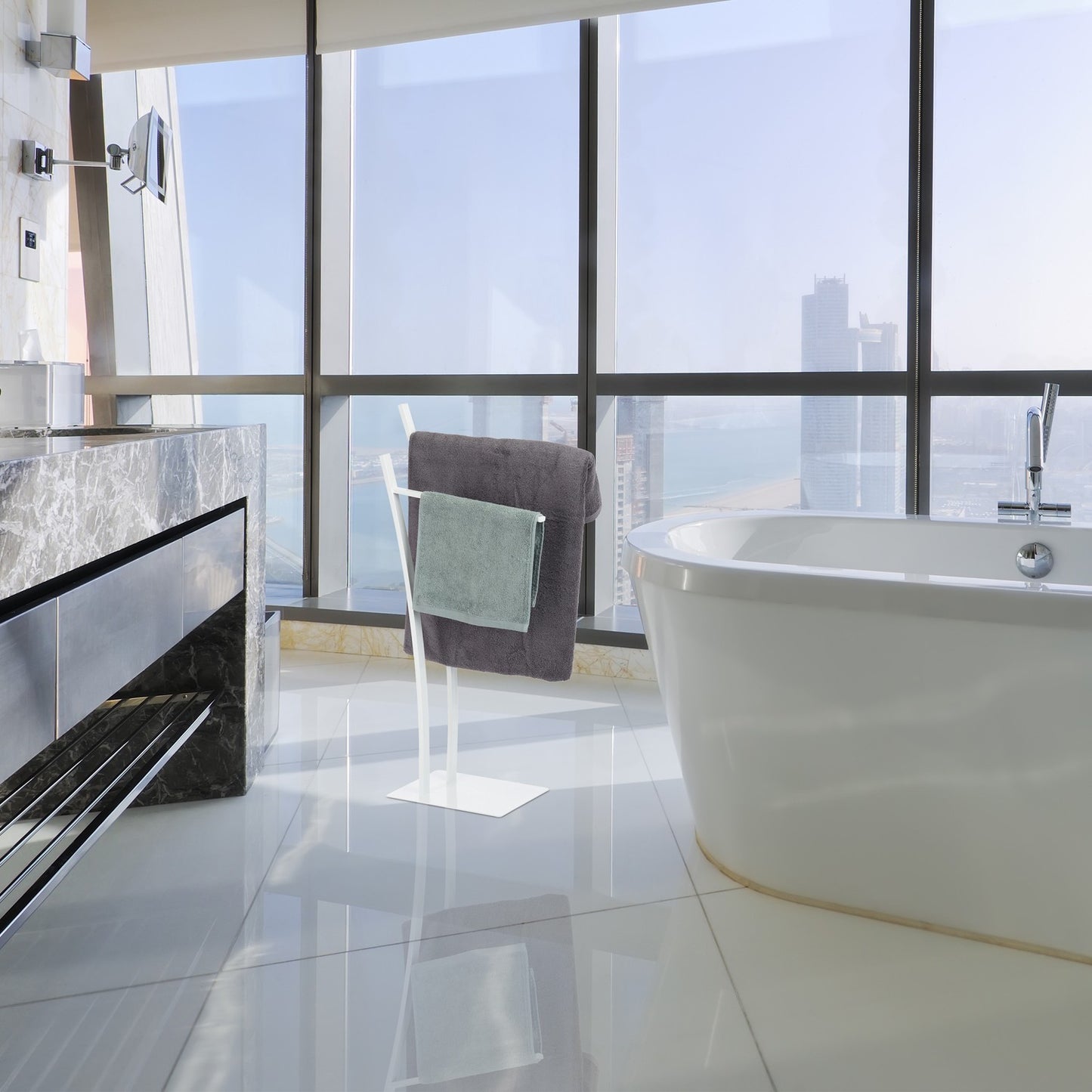 Towel hanger White Two-armed