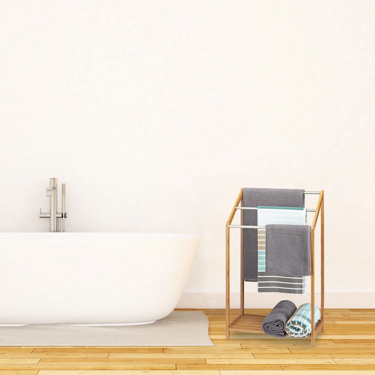 Towel hanger bamboo 3 bars