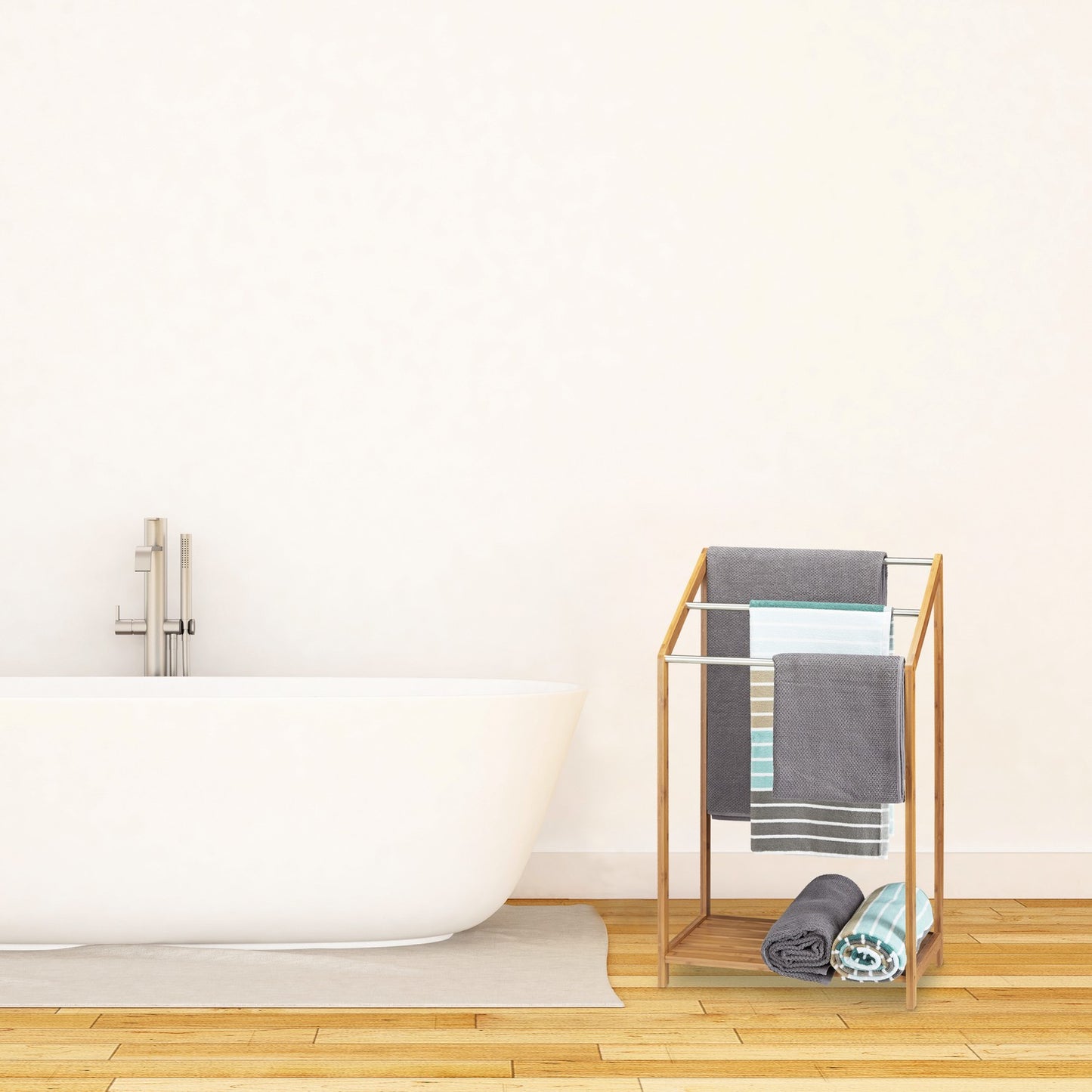 Towel hanger bamboo 3 bars