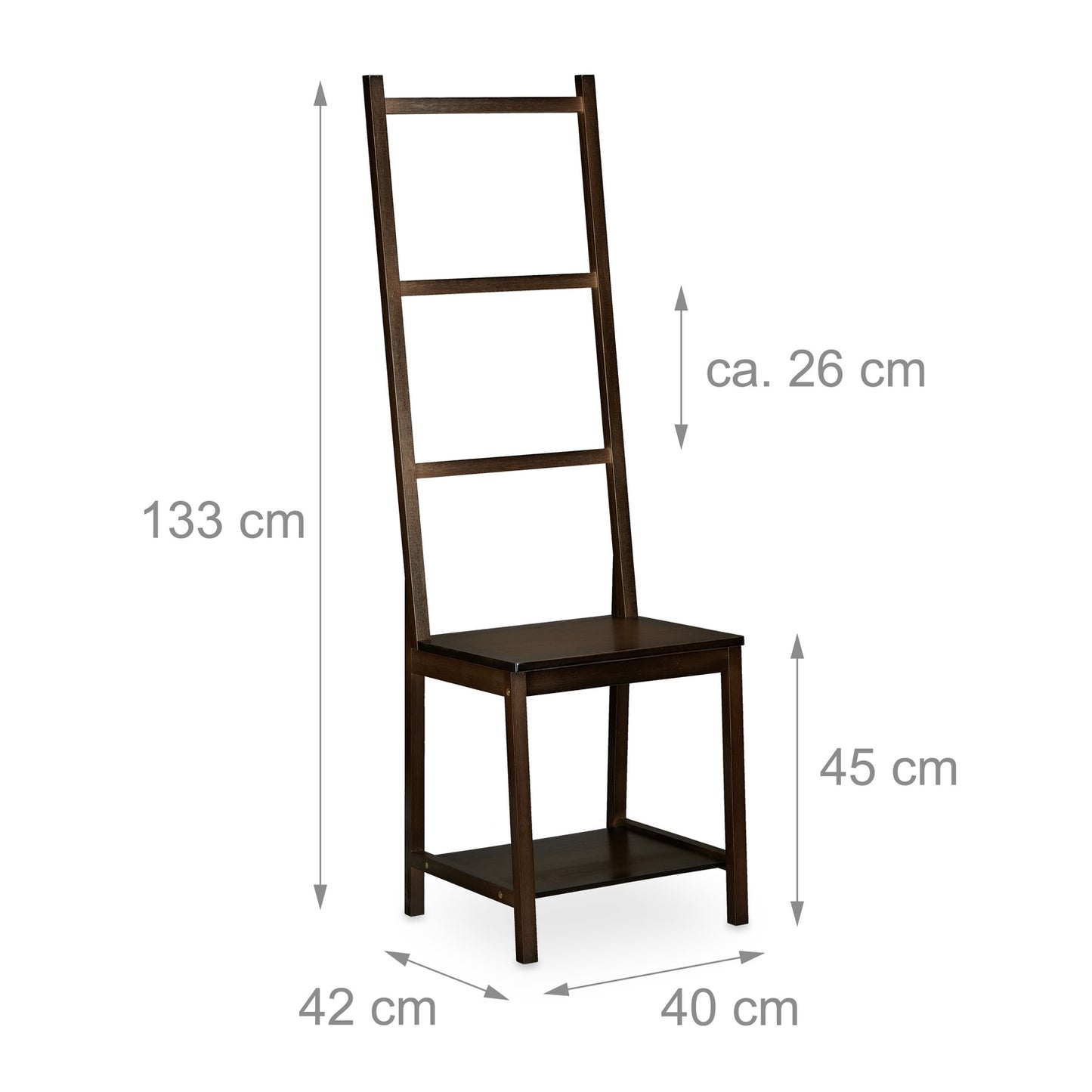 Towel hanger bamboo dark brown