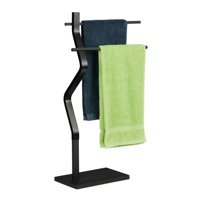 Towel hanger with curved design