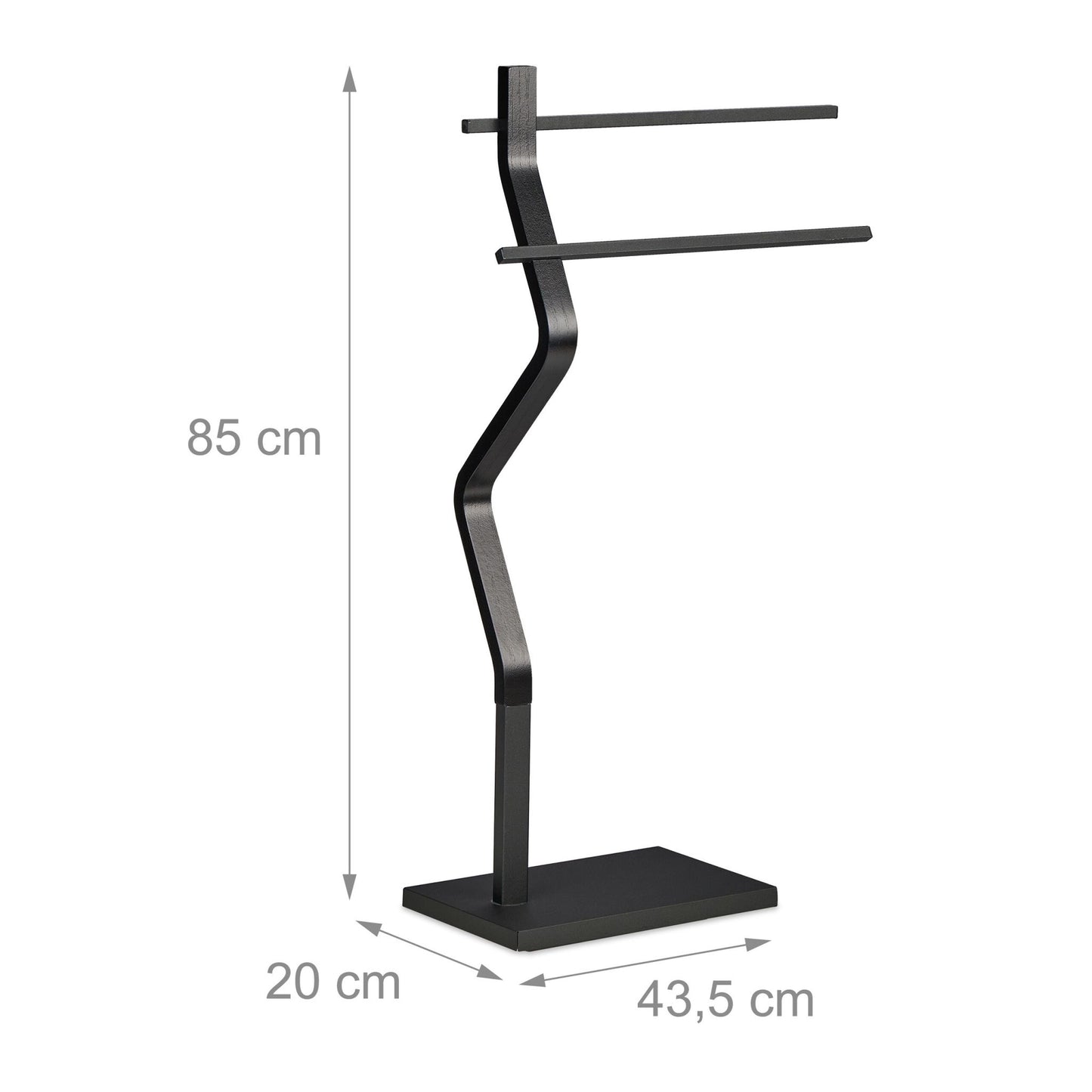 Towel hanger with curved design