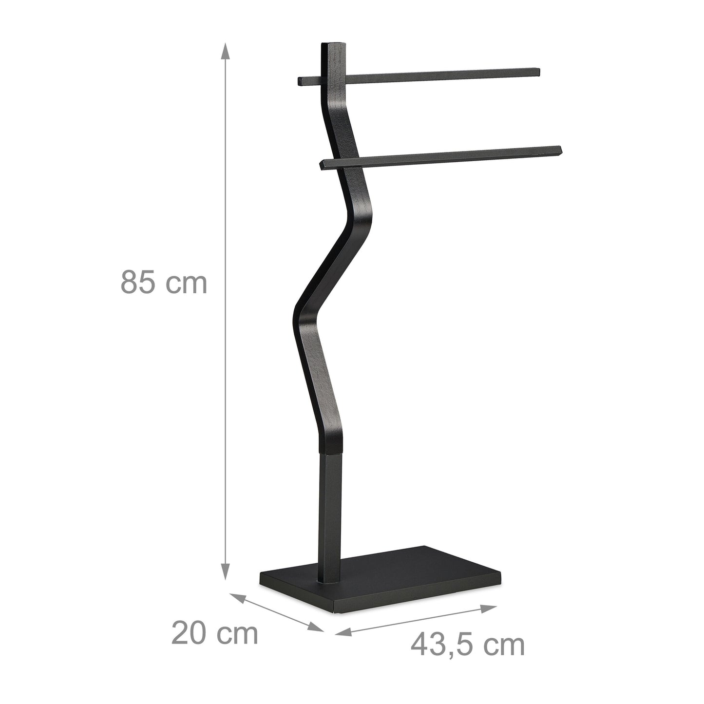 Towel hanger with curved design