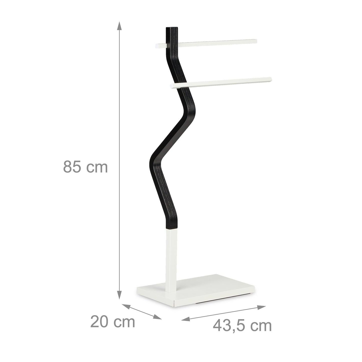 Towel hanger with curved design