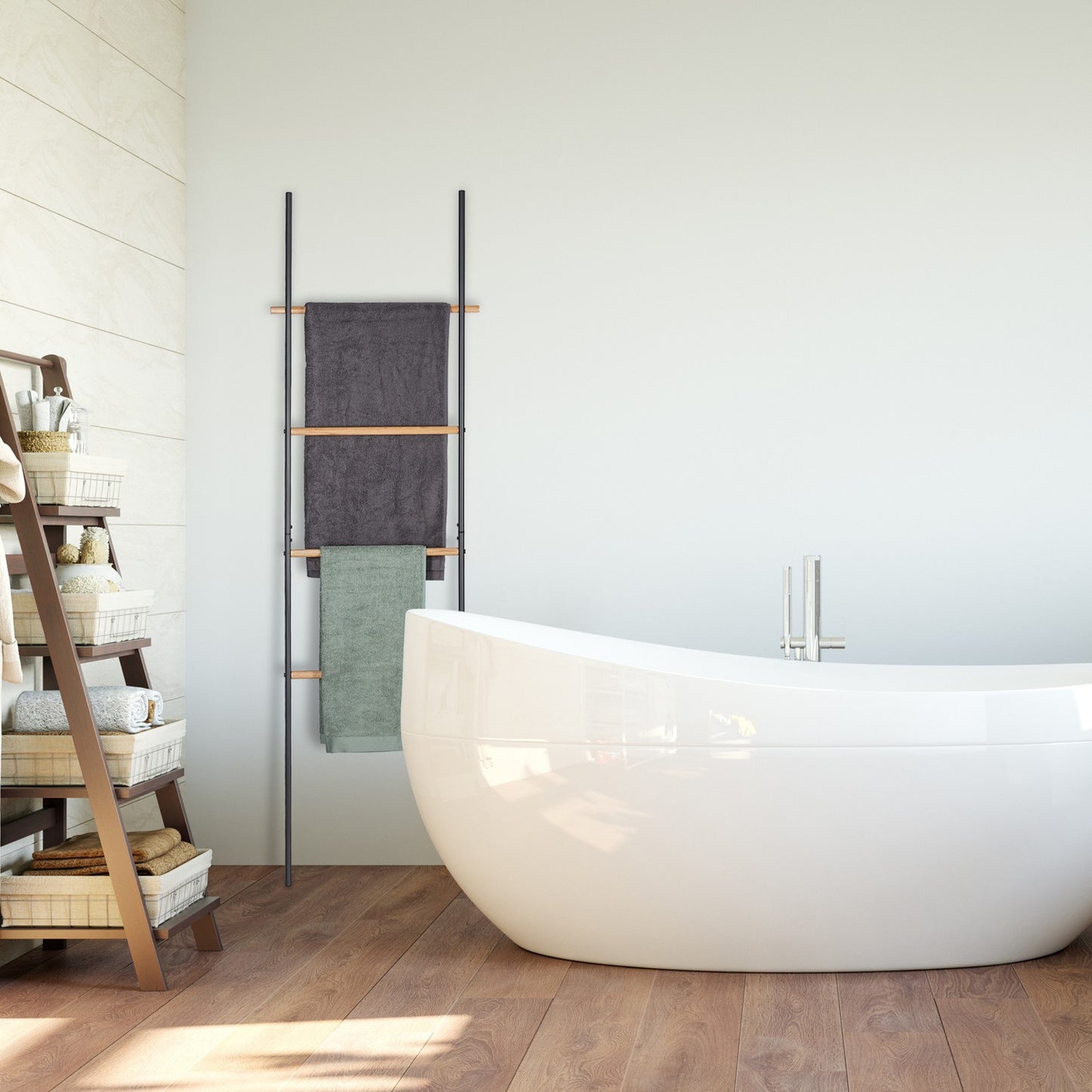 Towel ladder wood & metal