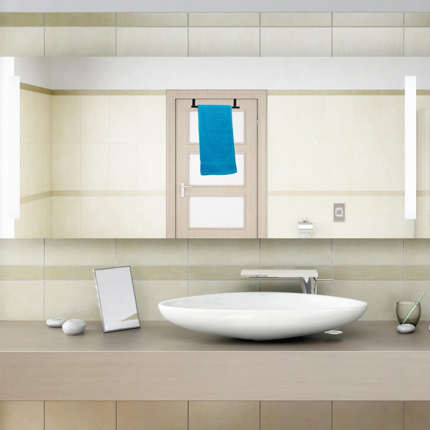 Towel rack door