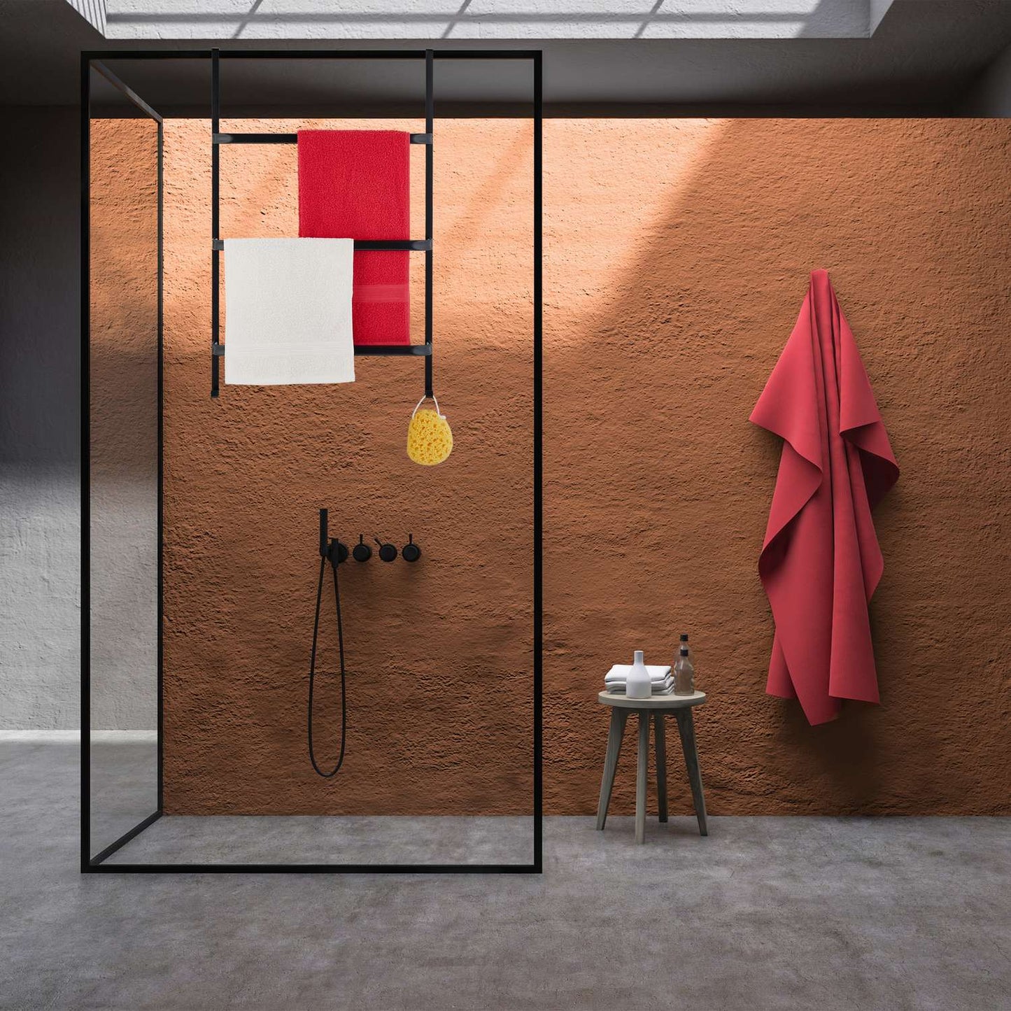 Towel rack door