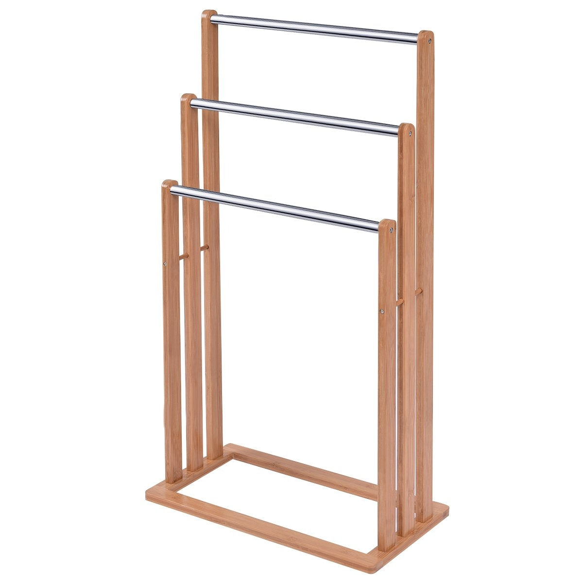 Towel rack, towel rack, standing towel rack, 3 bars, freestanding bamboo