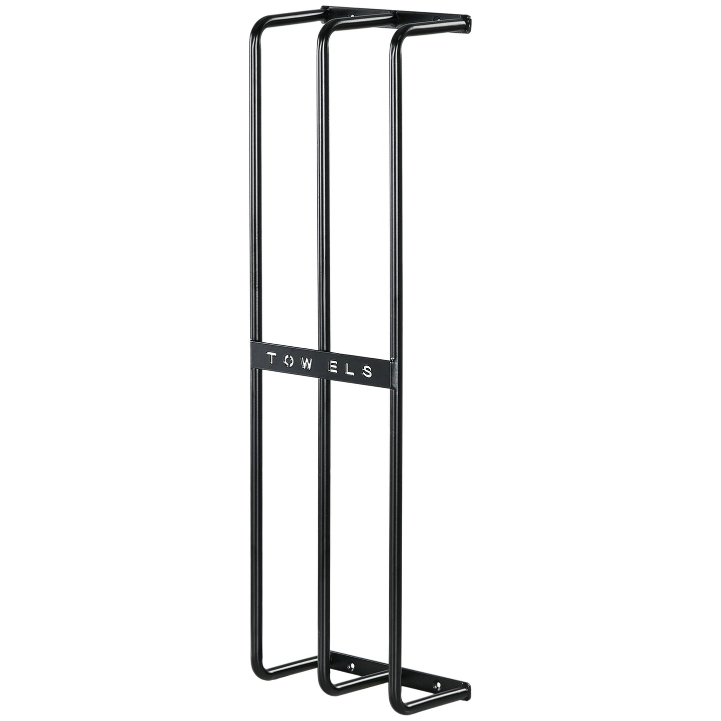 Wall-mounted metal towel rack for 6 large bath towels