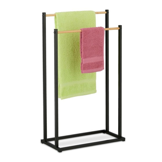 Towel rack with 2 rails