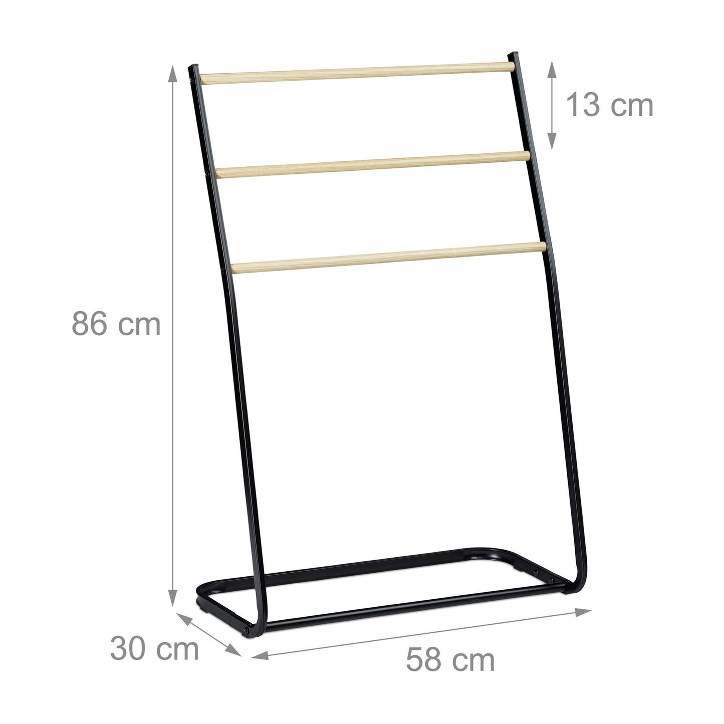 Towel rail standing metal