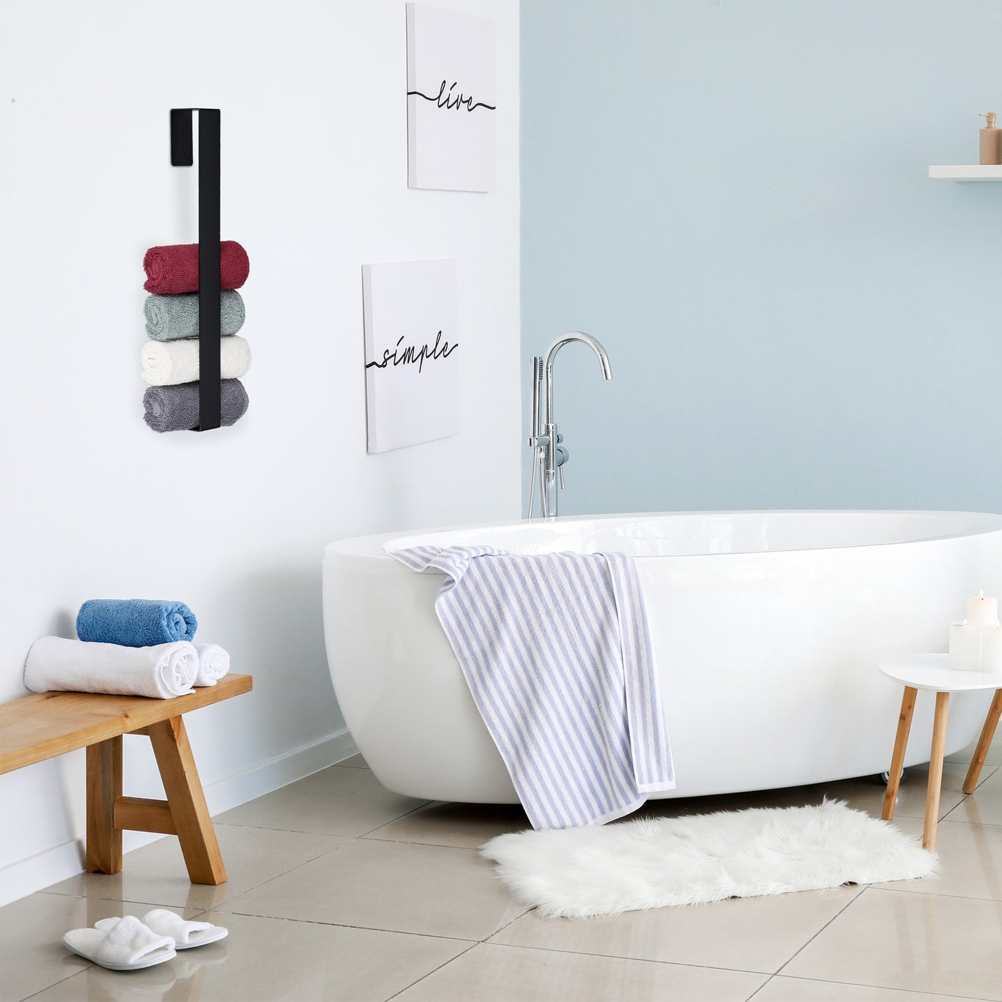 Towel rail without drilling