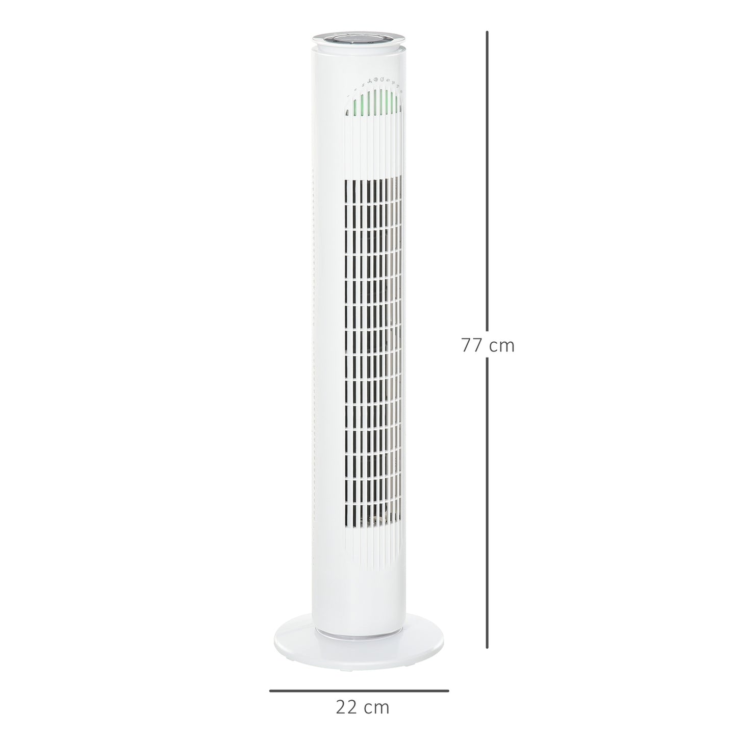Tower fan with 70° oscillation, 77 cm, 45W, 3 speeds