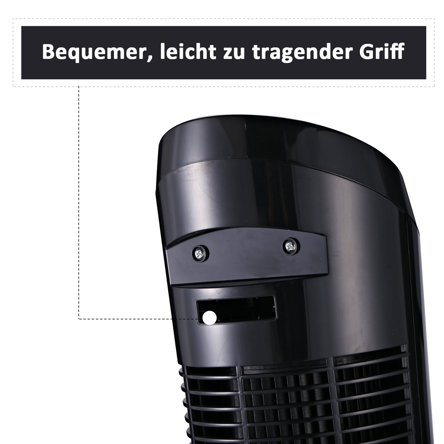 Tower pedestal fan, 3 speeds, 70° oscillation, 45W, black