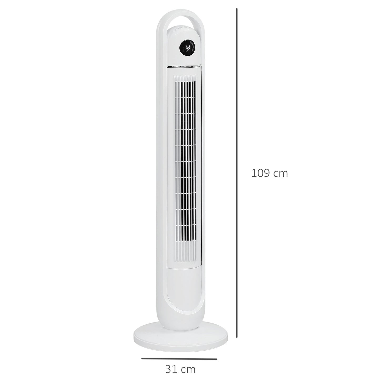 Tower fan with remote control, 3 speeds, 24H timer, LCD screen