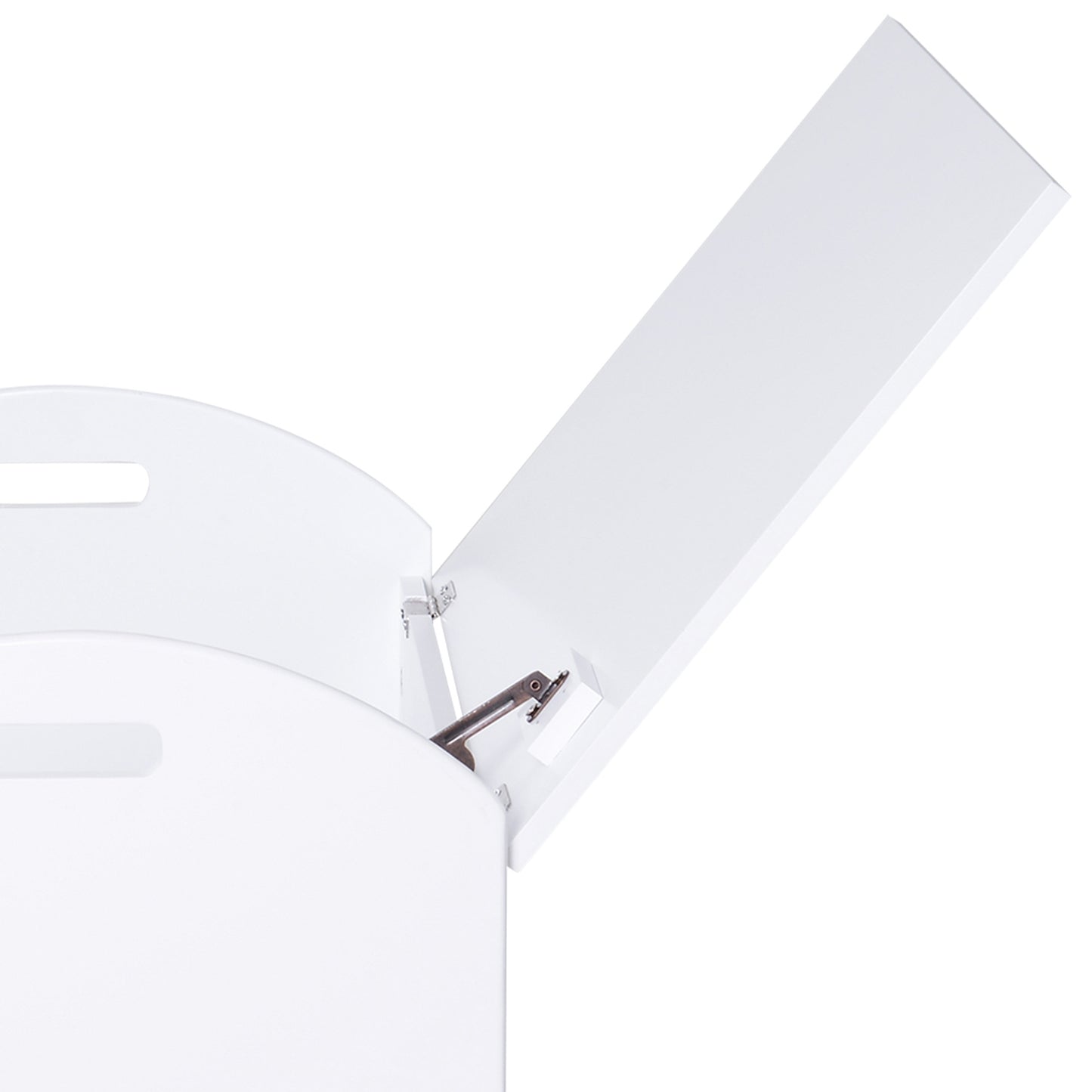 Storage box for children's toys, white MDF, safety hinge