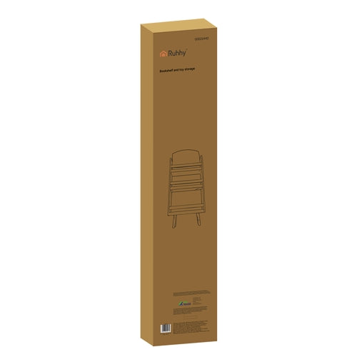 Toy Storage Bookshelf – 4-Tier, White Wood