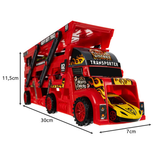 Toy Truck Set with 6 Cars and Launcher