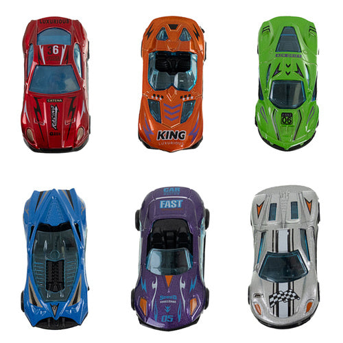 Toy Truck with Slide and 6 Metal Cars Set