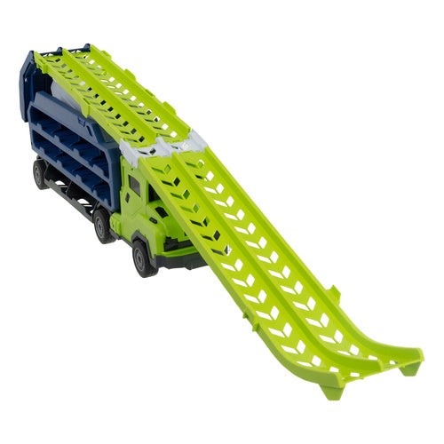 Toy Truck with Slide and 6 Metal Cars Set