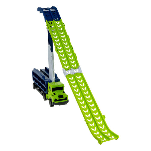 Toy Truck with Slide and 6 Metal Cars Set