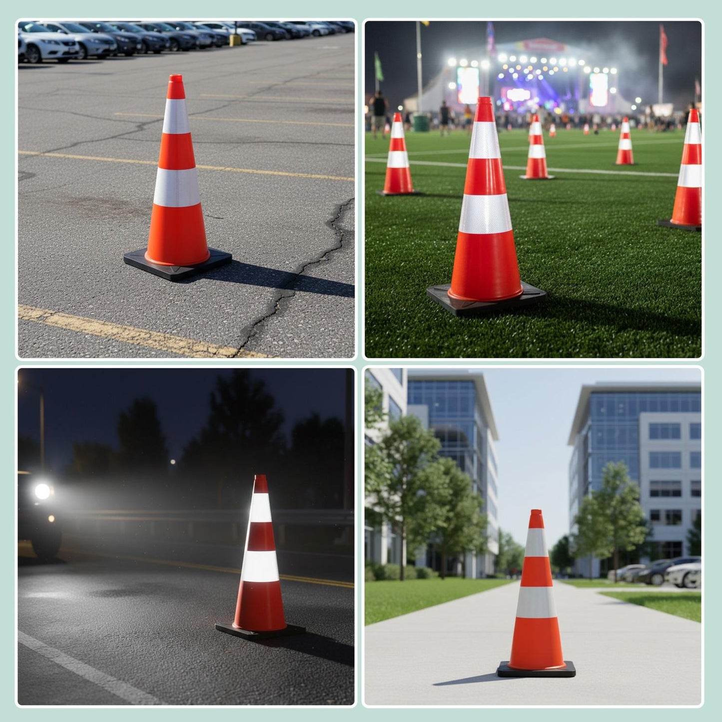 Traffic Cone 90 cm, Heavy-Duty, Reflective Stripes