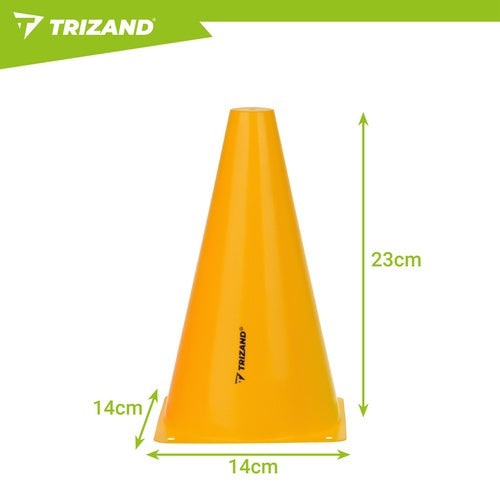 Training Cones 10 Pcs, 23cm, Flexible Plastic, Multi-Color