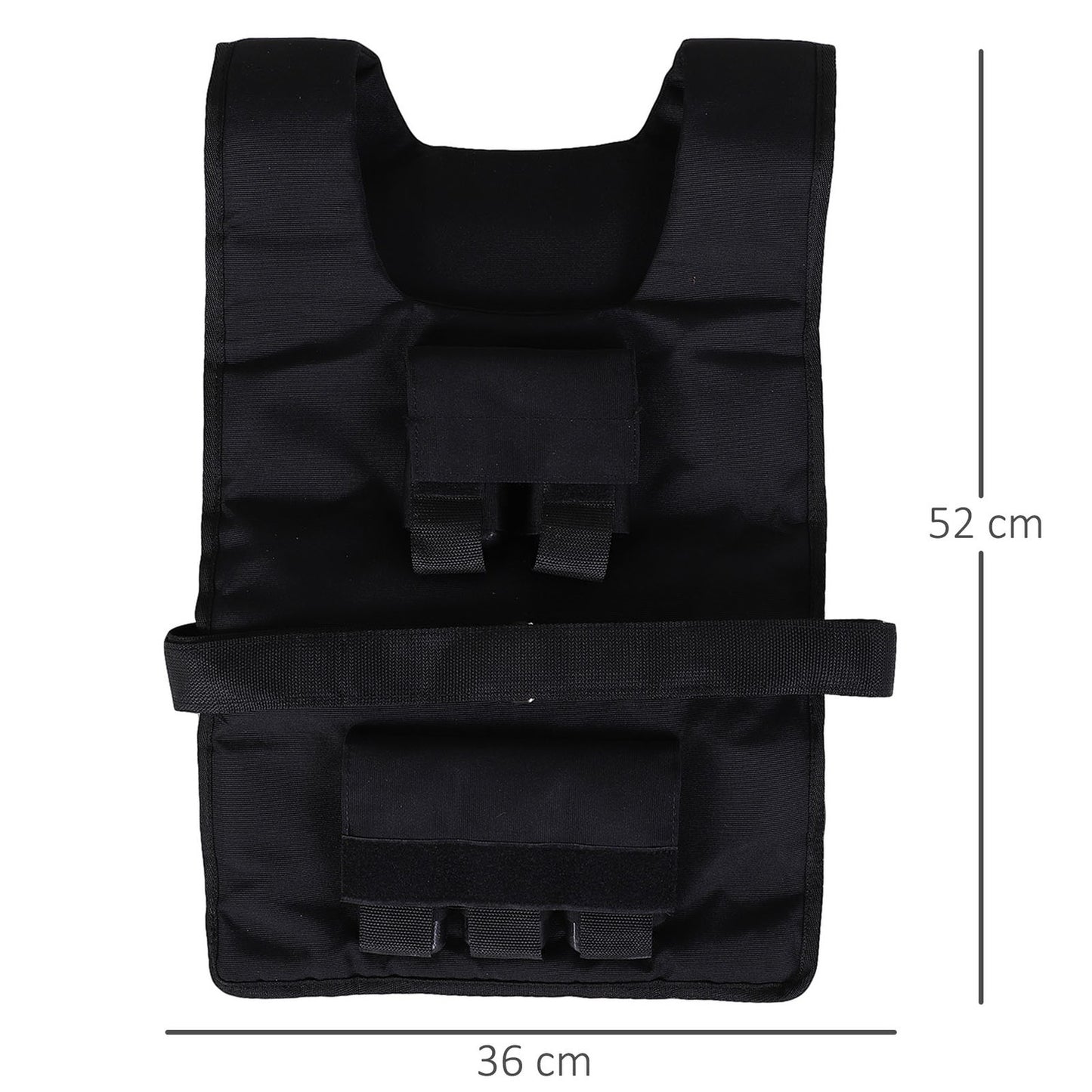 Adjustable 30 kg weight vest for strength training, black