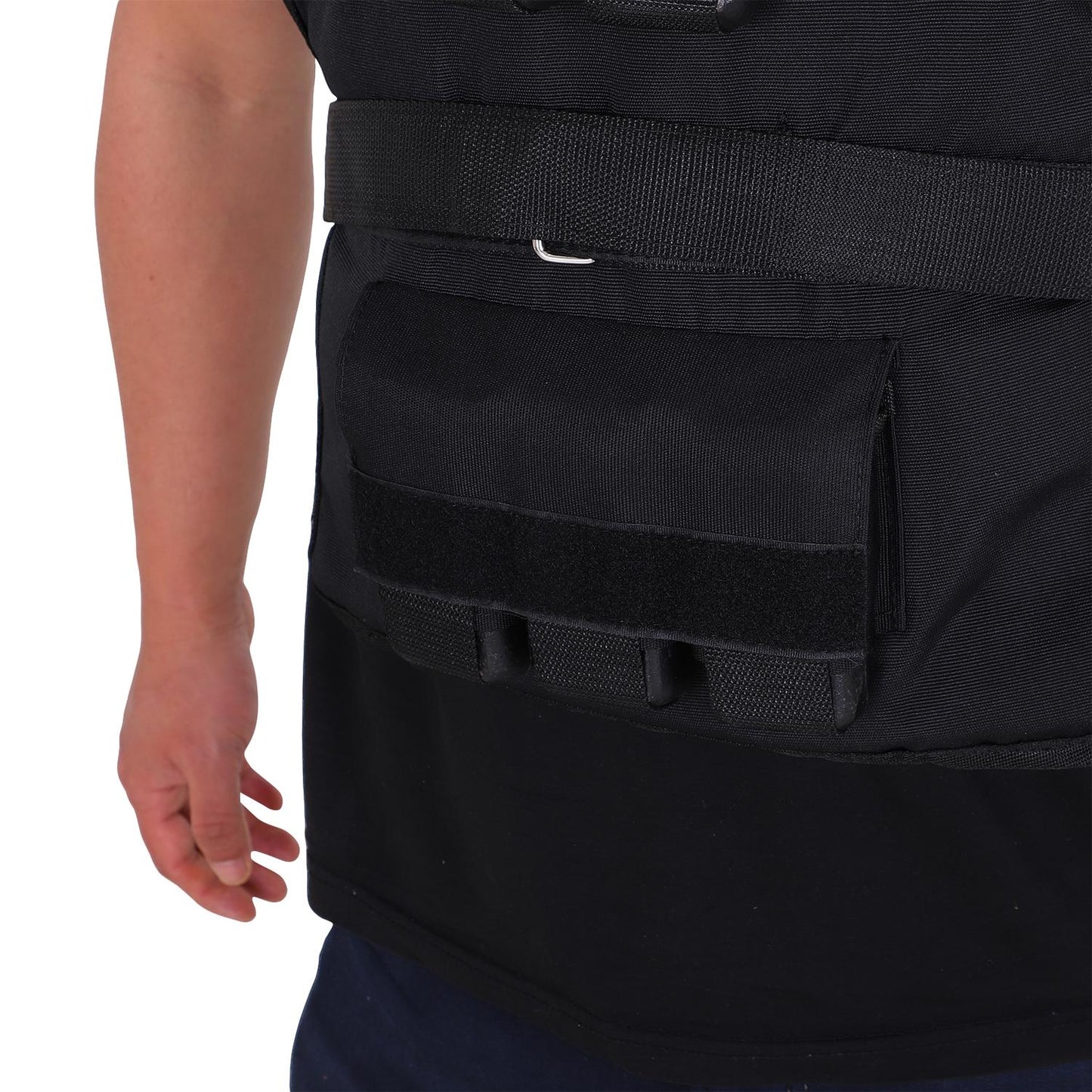 Adjustable 30 kg weight vest for strength training, black
