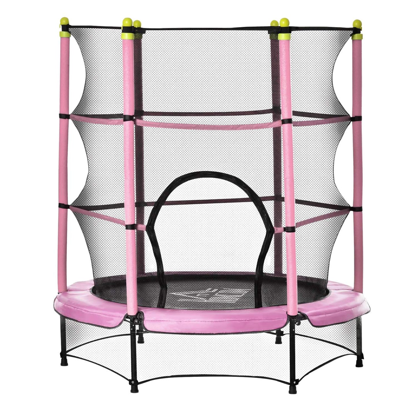 Training trampoline for children with safety net, pink, 45 kg limit