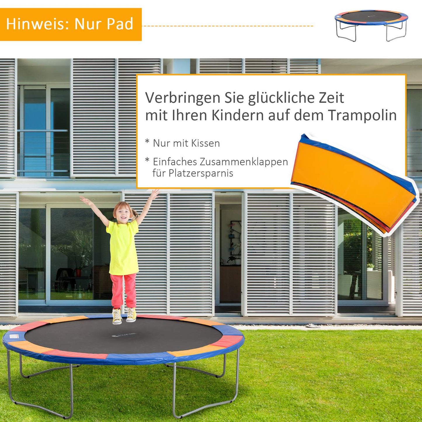Trampoline Safety Net and Edge Guard, Colorful, 8-15 Ft