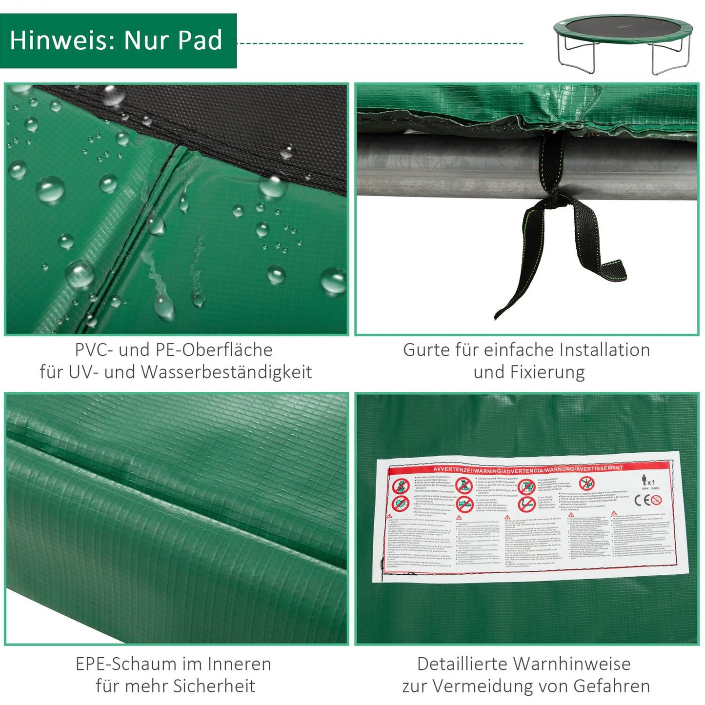 Trampoline Safety Kit with Edge Guard and Net for 8Ft-15Ft