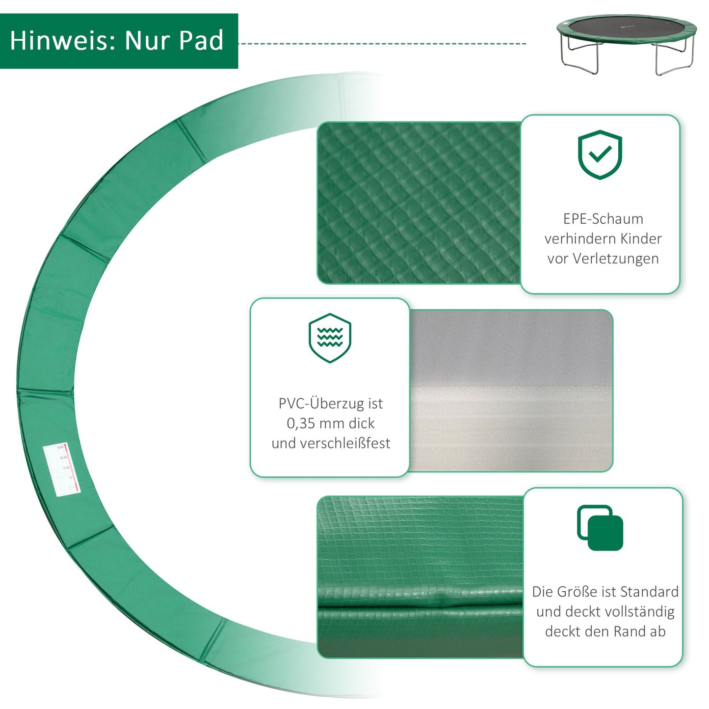 Trampoline Safety Kit with Edge Guard and Net for 8Ft-15Ft