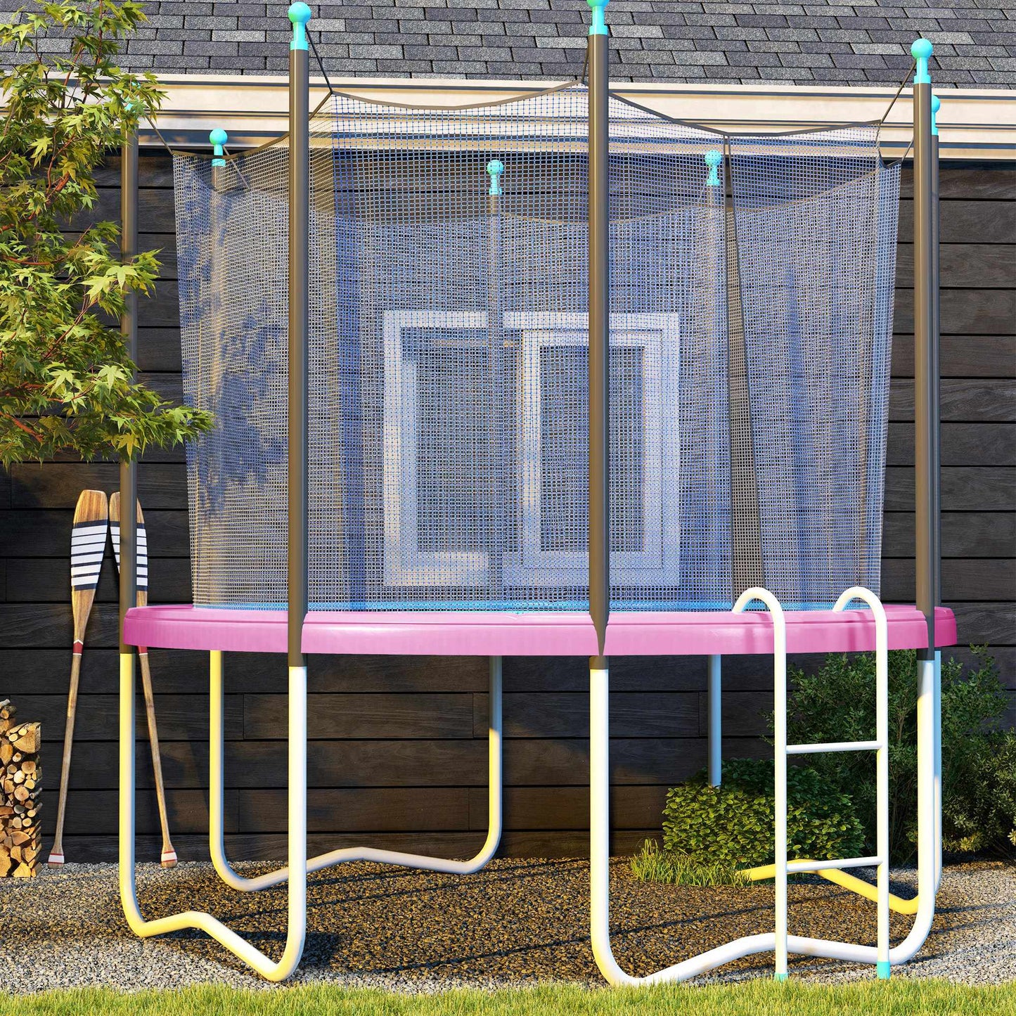 Trampoline Pad Cover, Waterproof, Tear-Resistant, Ø366 cm, Pink