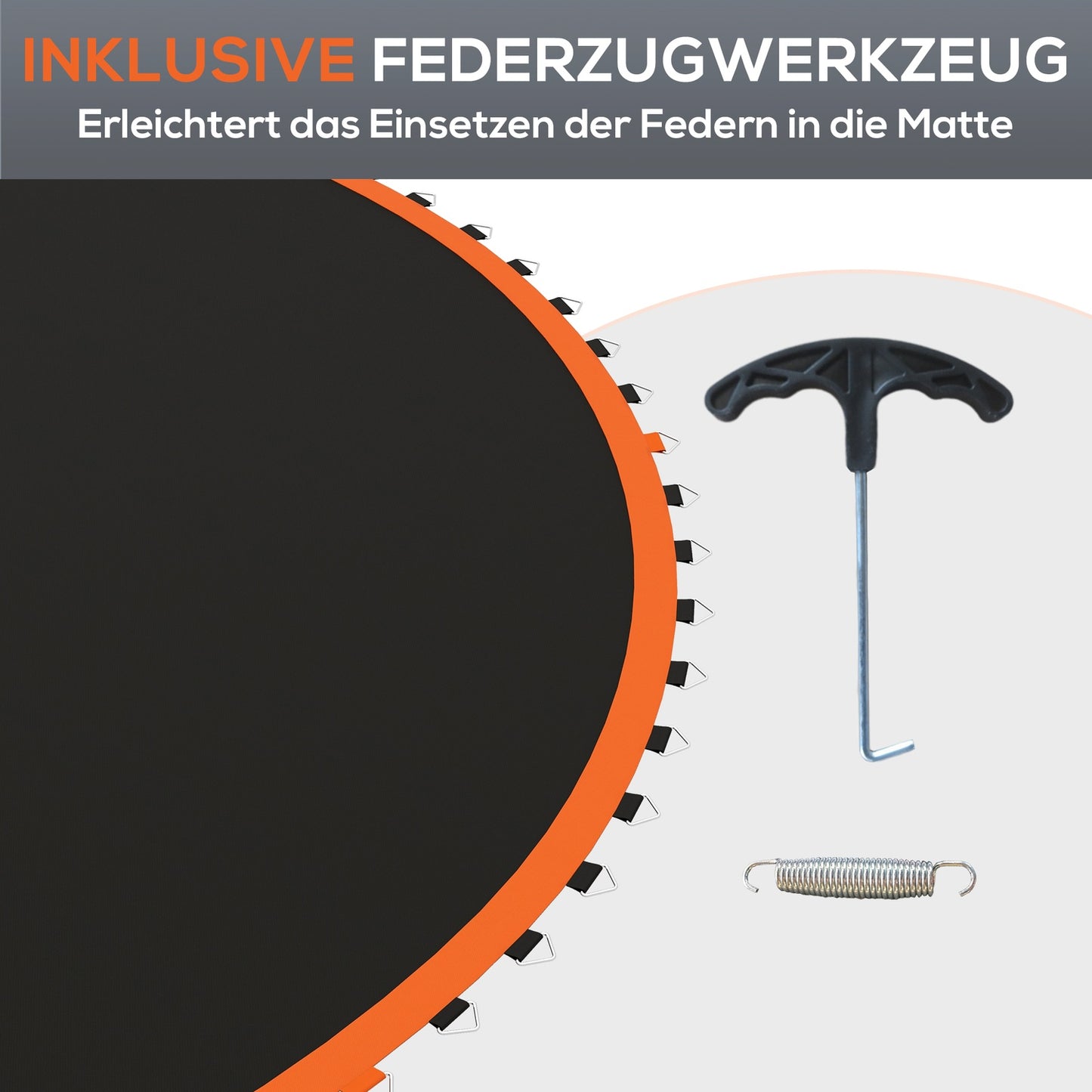 Trampoline Replacement Mat, Round, 3.66m, Polypropylene, Orange