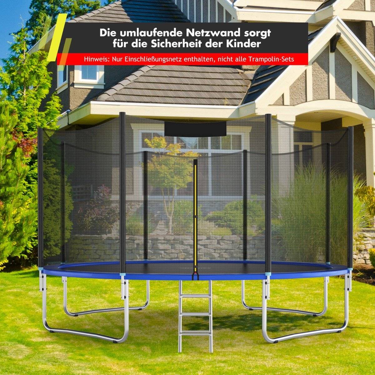 Trampoline Safety Net for 366 cm Round Frames with Zipper